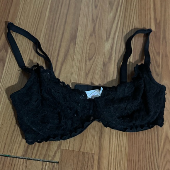 PINK Victoria's Secret Black Floral Lace 34DD Bra Sexy Lingerie Goth  Classic - benaras.co